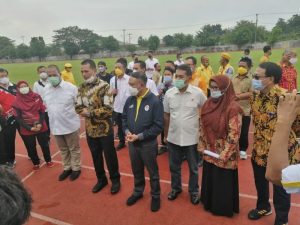 Menpora Zainudin Amali saat mengunjungi Asrama PPLP Sumut di Medan, Kamis (12/11/2020)