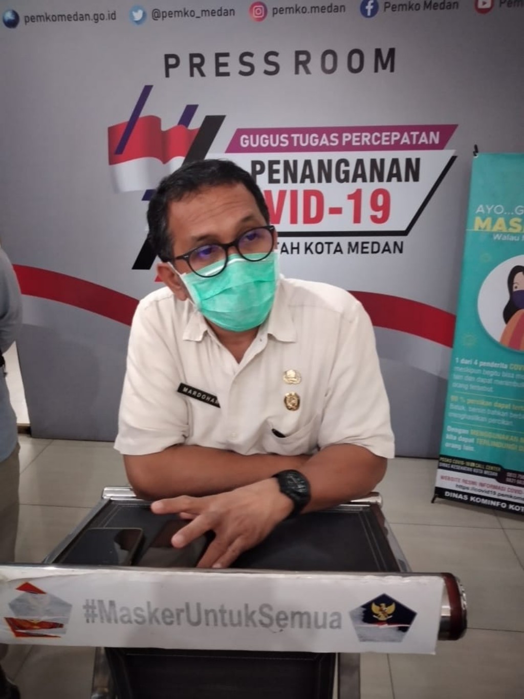 Juru bicara (Jubir) Satgas Covid-19 Pemko Medan dr Mardohar Tambunan MKes
