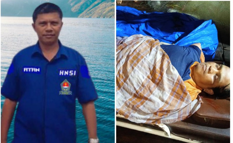Ketua ANSM Abdurrahman alias Atan (kiri) dan korban tewas bernama Aspan (40) (kanan).