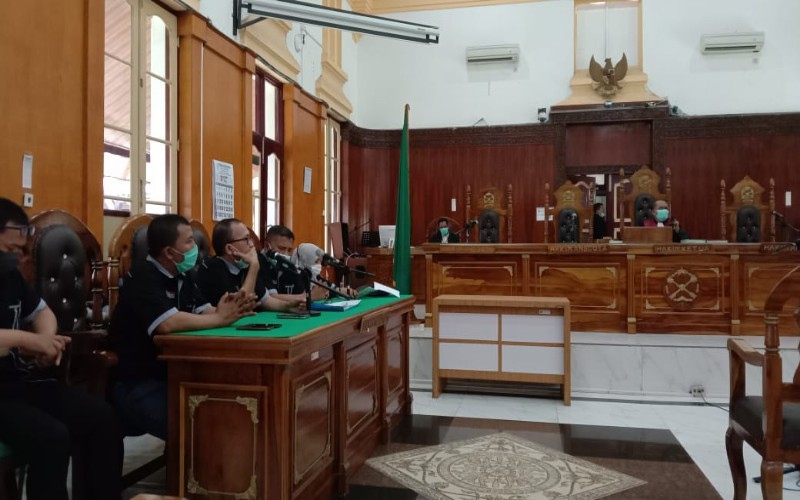 Sidang Prapid Ketua KAMI Medan di ruang Cakra Utama Pengadilan Negeri (PN) Medan