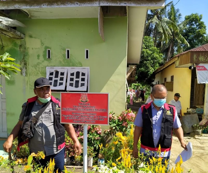 Aset Tersangka Korupsi Kantor Bank Sumut Galang Disita Oleh Kejati Sumut