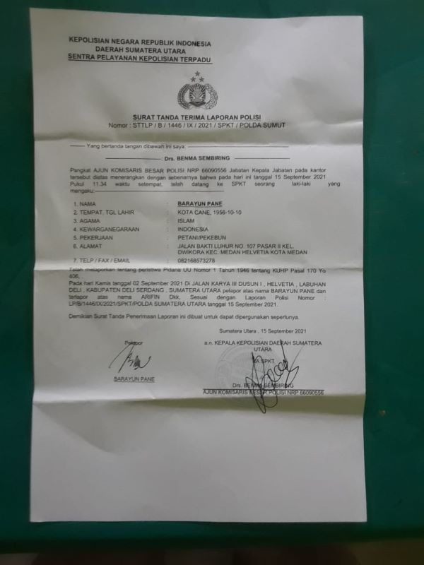Lakukan Pembongkaran Paksa Bangunan Posko, Sekber Mempertahankan NKRI Laporkan Pengawas PTPN 2 