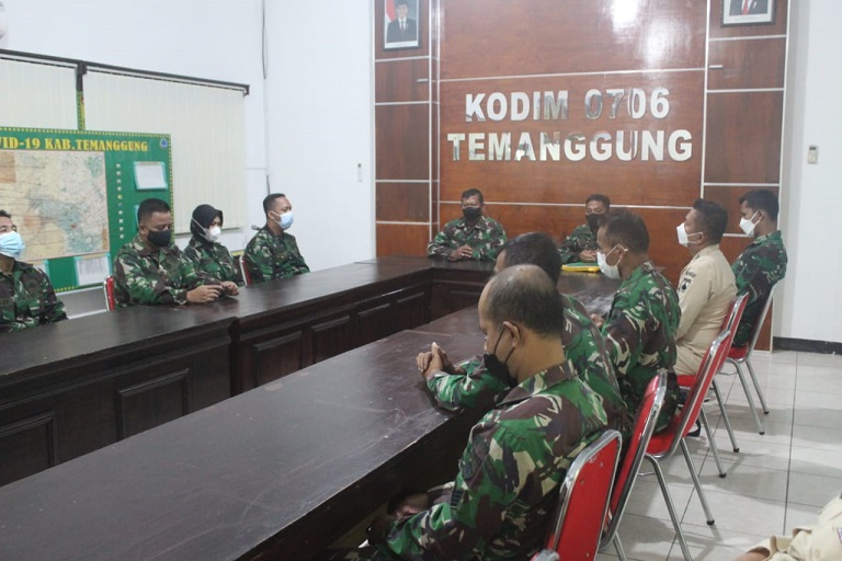 Kodim 0706/Temanggung Sambut Kunjungan Kerja Tim Wasgiat Kodam IV Diponegoro