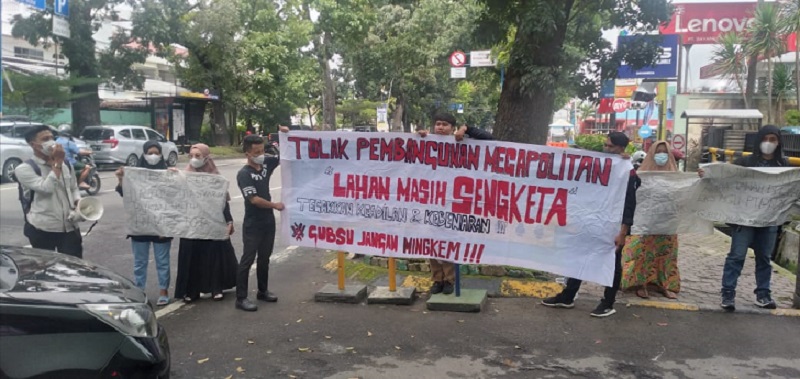 Pasca Rumah Dibongkar Paksa PTPN-II, Pensiunan Aksi Damai Gugah Calon Investor Tolak Citraland Helvetia