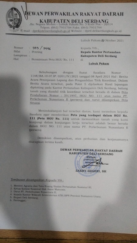 Diduga Sejumlah Oknum PTPN II, Oknum TNI dan Oknum Camat dan Kepala Dusun Melakukan Perusakkan Lahan dan Barang Pensiunan PTPN II