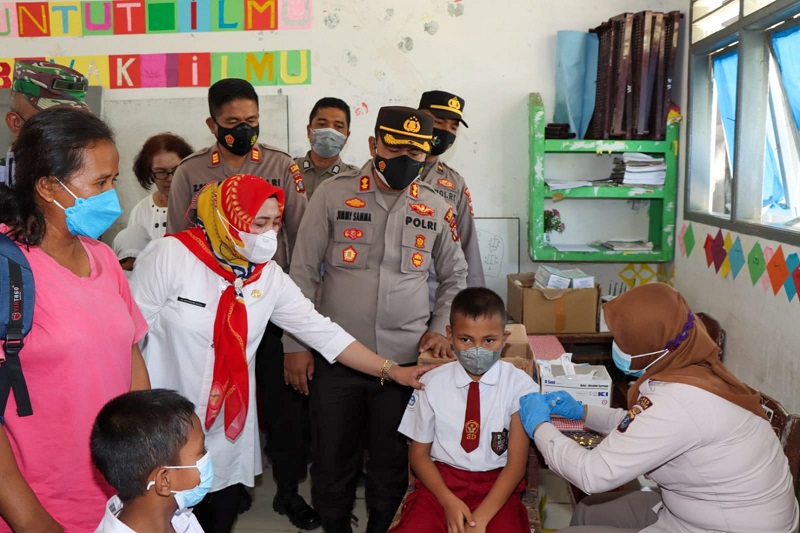 Hadir Launching Vaksinasi Merdeka Anak, Kapolres: Orang Tua Harus Dampingi Anaknya