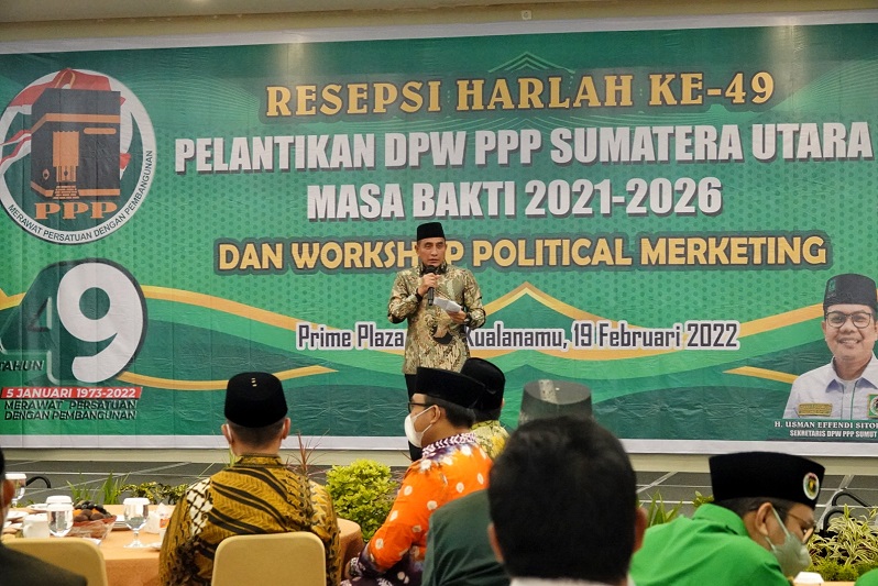 Pelantikan DPW PPP, Gubernur Sumut Sampaikan Sejarah dan Khittah Perjuangan Kepartaian Bersama Bangsa
