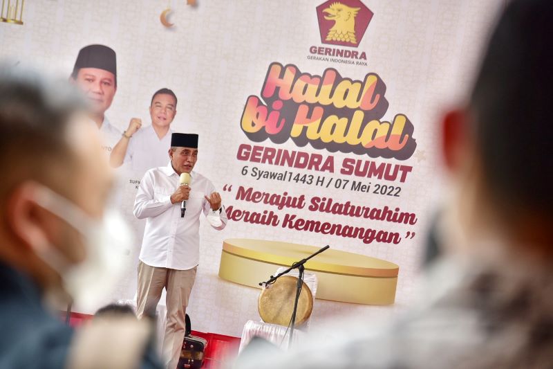 Hadiri Halalbihalal Gerindra, Gubernur Sumut Sebut Pentingnya Silaturahmi