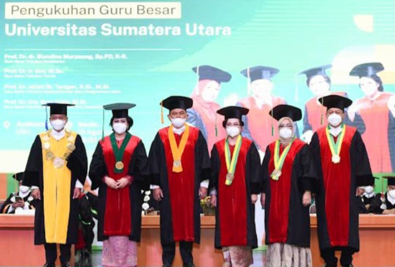 4 Gubes USU Dikukuhkan, Rektor Berharap Krisis Pembelajaran Teratasi