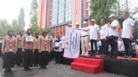 Sambut HUT Ke-77 Kemerdekaan RI, Ribuan Peserta Ikut Gerak Jalan