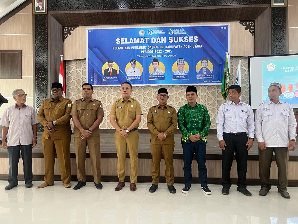 Hadiri Pelantikan IGI, Sekda Aceh Utara Minta Wujudkan Kompetensi dan Profesionalisme Guru