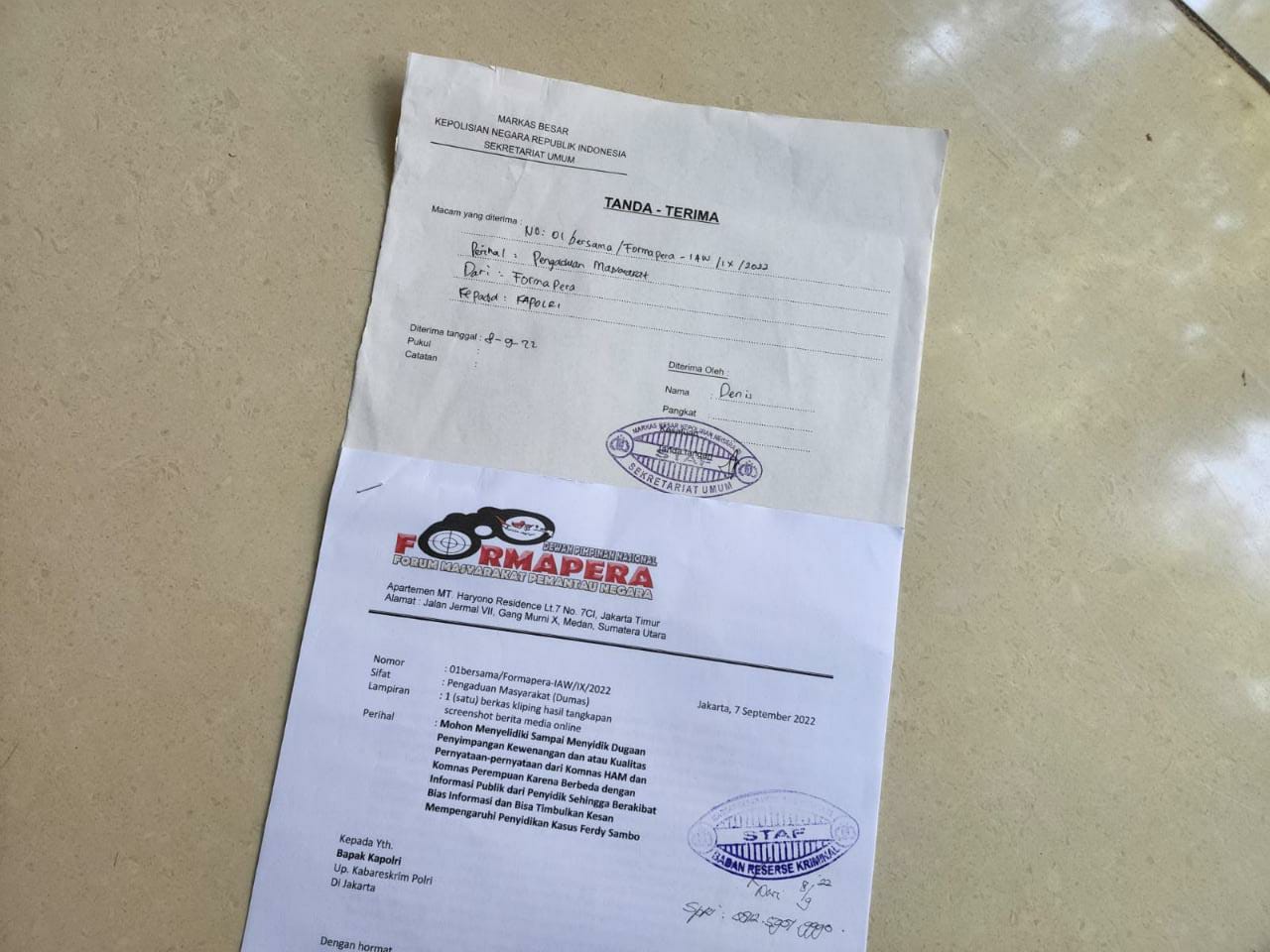 Komnas HAM dan Komnas Perempuan Dilaporkan ke Bareskrim Oleh IAW dan DPN Formapera Diduga Terkait Kasus Sambo