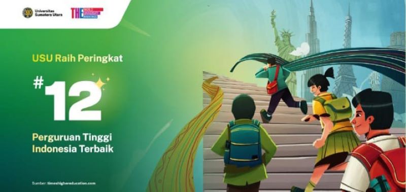 USU Peringkat 12 Kampus Terbaik di Indonesia Versi THE WUR 2023
