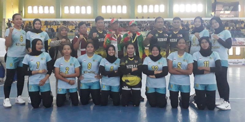 Medan Tantang Asahan Partai Final Bola Voli Putri Porprovsu 2022