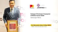 Muryanto Amin Dinobatkan Sebagai Pemimpin Terpopuler 2022