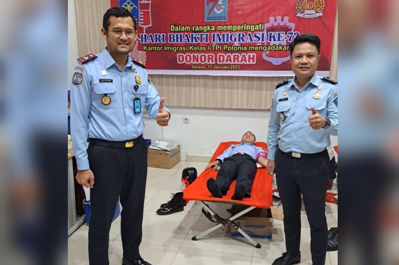 Semarakkan Hari Bakti Imigrasi Ke-73 Kantor Imigrasi Polonia Gelar Donor Darah