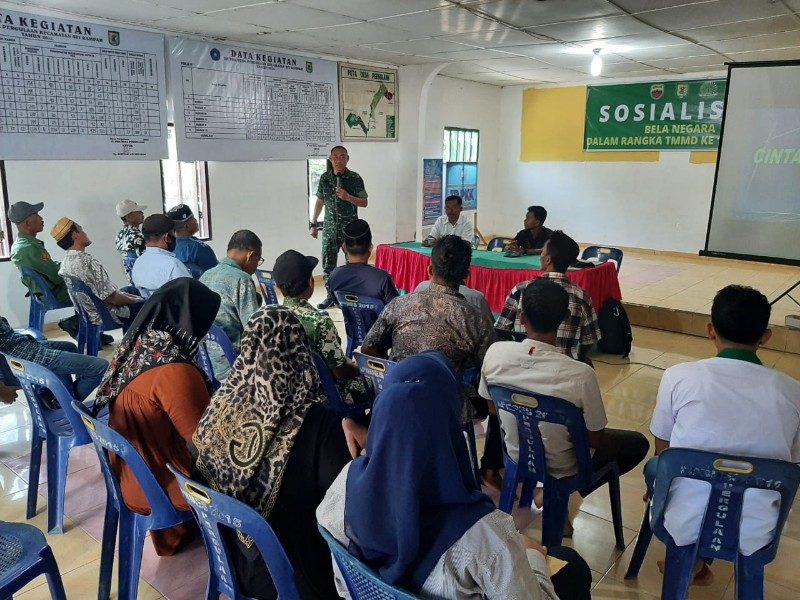 Bangkitkan Nasionalisme Warga Desa, Satgas TMMD 116 Kodim 0204 Deliserdang Gelar Sosialisasi Bela Negara