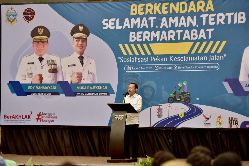 Kurangi Angka Kecelakaan, Pemprov Sumut Gelar Sosialisasi Pekan Keselamatan Jalan