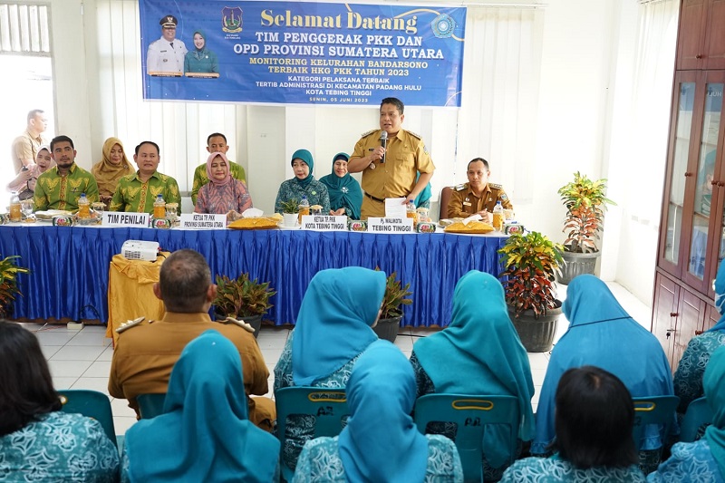 Pj. Wali Kota Tebing Tinggi Terima Kunker TP PKK Provsu Dalam Rangka Monitoring Kelurahan Terbaik HKG PKK Tahun 2023