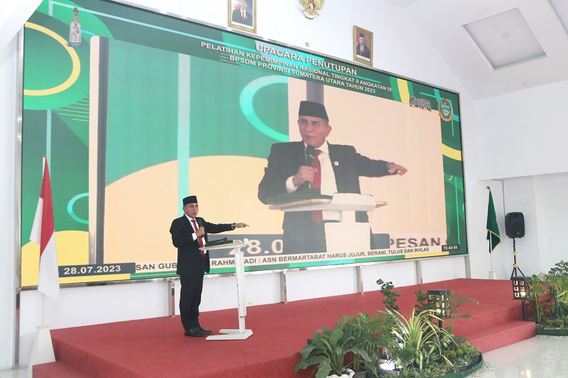 Penutupan PKN II di BPSDM Sumut, Gubernur Sebut Syarat Ideal Seorang Pemimpin Kepada Bawahan