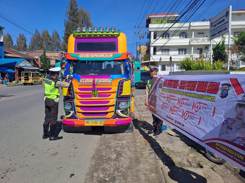 Satlantas Polres Tanah Karo Terus Gencar Sosialisasi Ops Toba 2023