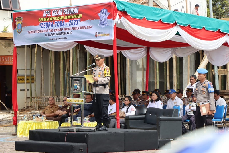 Dilaksanakan Serentak Polres Karo Apel Gelar Pasukan Ops Zebra Toba 2023