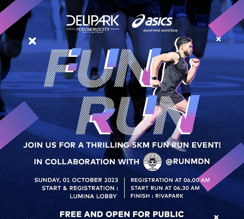 Kolaborasi Delipark Mall dan Asics Kolaborasi Ajak Warga Medan Aktif Bergerak di Fun Run
