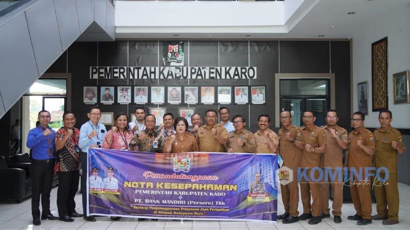 Bupati Karo Tandatangani Kesepakatan Pelayanan Jasa Perbankan Bersama Dengan PT Bank Mandiri