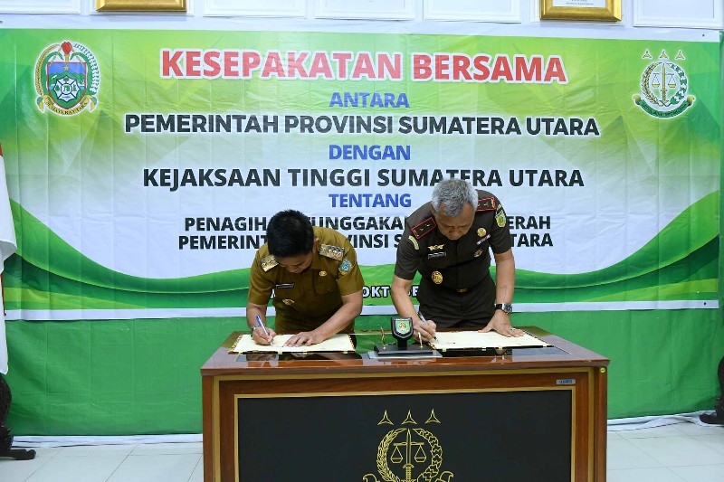 Pemprov dan Kejaksaan Tinggi Sumut Teken Kerja Sama Penagihan Tunggakan Pajak Daerah