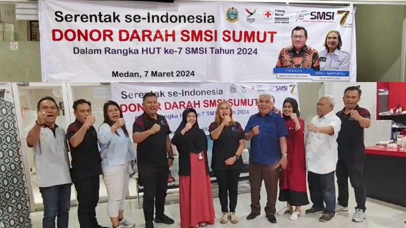 Berterima Kasih ke SMSI Sumut Telah Donorkan Darah, PMI Medan: Selamat HUT ke-7 SMSI