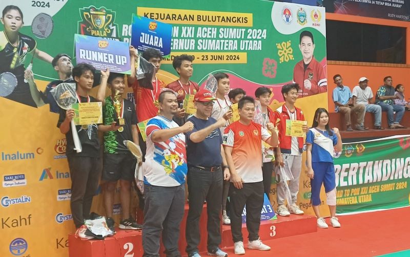 Sebanyak 92 atlet jadi Pemenang Turnamen Bulutangkis Road to PON XXI Aceh-Sumut Piala Gubernur Sumut 2024