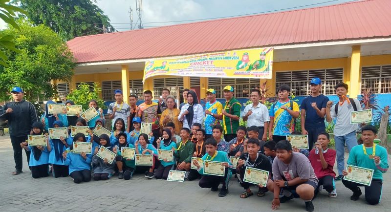 Medan Perjuangan dan Tembung Raih Emas Cabor Cricket Porkot 2024