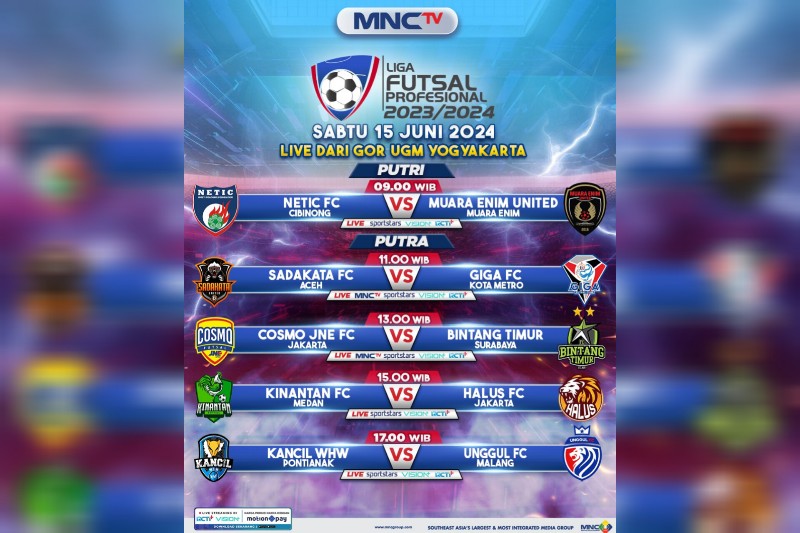 Pekan Ke-15 Liga Futsal Profesional 2023/24, Cosmo JNE FC Hadapi Bintang Timur Surabaya di MNCTV
