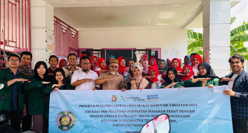 Dosen FF USU Melaksanakan Edukasi dan Pelatihan Pembuatan Makanan Sehat dengan Memanfaatkan Hasil Laut: Solusi Nutrisi Pencegahan Stunting di Kecamatan Telukmengkudu, Kabupaten Serdangbedagai