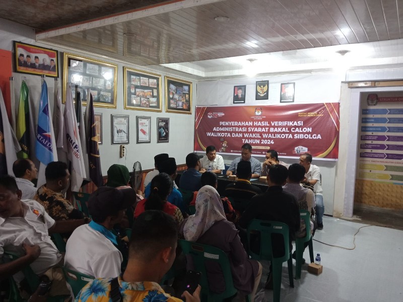 KPU Sibolga Kembalikan Hasil Verifikasi Berkas Empat Bacalon Pilkada Sibolga