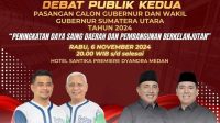 KPU Sumut Gelar Debat Publik Kedua Pilkada Sumut 2024, Bahas Pembangunan Berkelanjutan dan Daya Saing Daerah