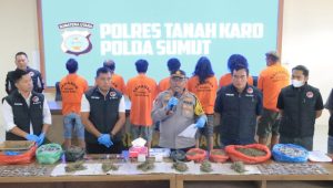 Kapolres Tanah Karo Ungkap Jaringan Narkotika: Ganja 5 Kg dan 7 Tersangka Diamankan