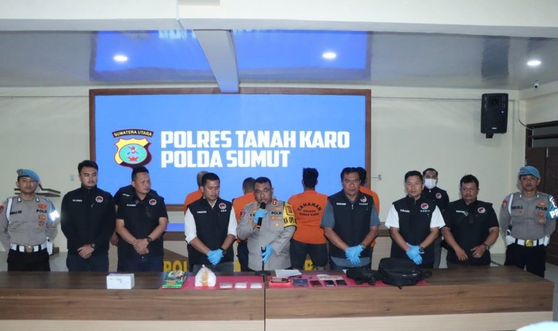 Satnarkoba Polres Tanah Karo Berhasil Bongkar Jaringan Narkoba, 1,2 Kg Sabu Diamankan