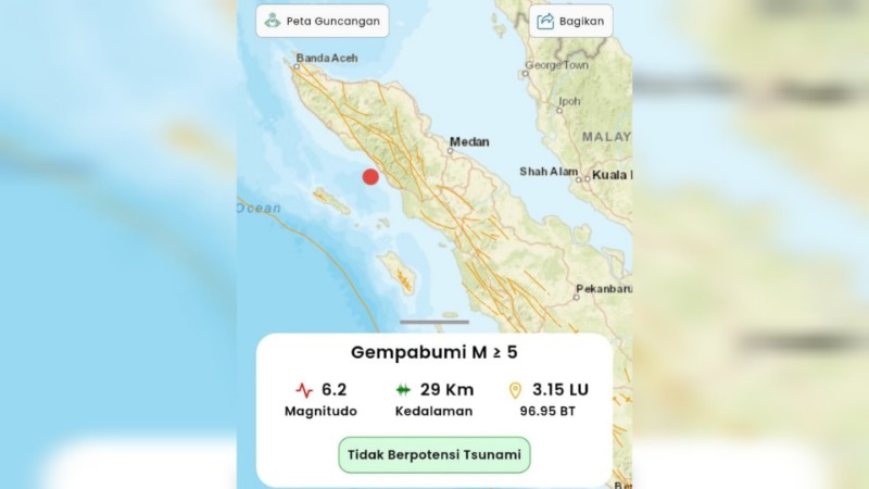 Gempa Bumi M6,2 Guncang Aceh, Warga Panik Berhamburan