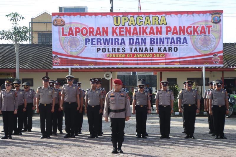 Kapolres Karo Kedepankan Profesionalisme, 19 Personel Naik Pangkat dari Briptu ke Brigpol