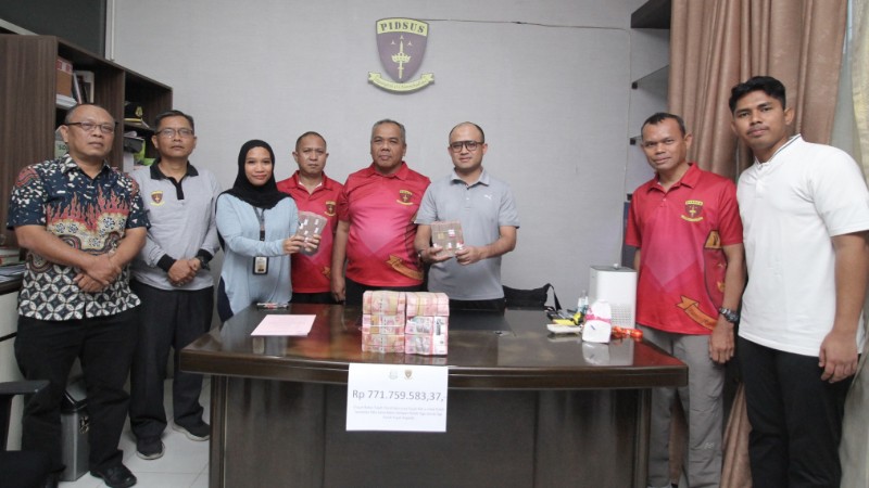 Kejati Sumut Terima UP Rp 771 Juta Lebih dari Perkara Dugaan Korupsi Penataan Situs Benteng Putri Hijau Namorambe