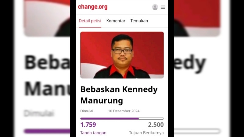 Ribuan Dukungan Mengalir: Petisi Bebaskan Kennedy Manurung di Change.org