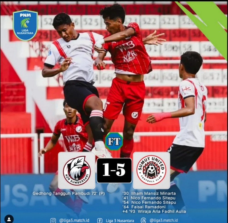 PNM Liga Nusantara: Sumut United FC Promosi ke Liga Dua Setelah Kalahkan NZR Sumbersari Dengan Skor Telak 1-5