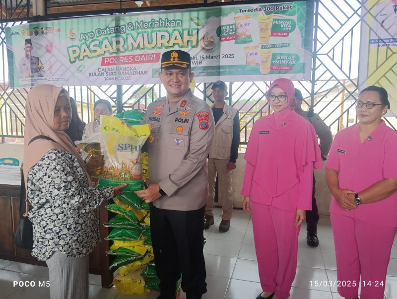 Harga Stabil, Stok Aman! Polres Dairi Bersama Pemkab dan Bulog Gelar Pasar Murah