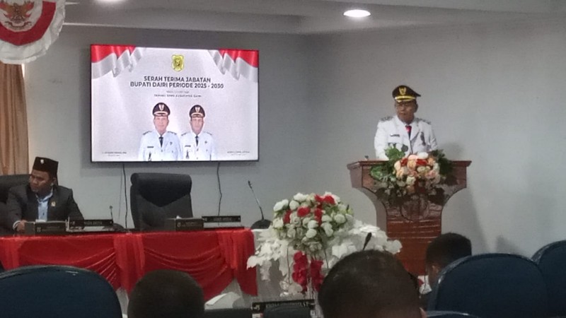 Serah Terima Jabatan Bupati Dairi: Vickner Sinaga Sampaikan Pidato Perdana di Rapat Paripurna Istimewa DPRD