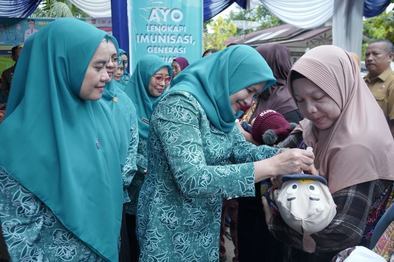 Ketua Tim Pembina Posyandu Kabupaten Asahan Tinjau Launching Pekan Imunisasi Dunia 2025