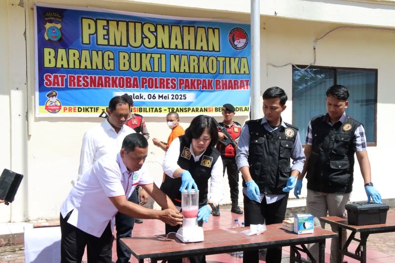 Peduli Bahaya Narkoba, Polres Pakpak Bharat Musnahkan Barang Bukti Sabu dan Ekstasi untuk Selamatkan Generasi