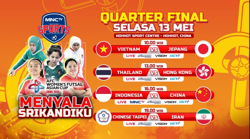 Tim Futsal Putri Indonesia Siap Tantang Tuan Rumah China di Perempat Final AFC Women's Futsal Asian Cup 2025