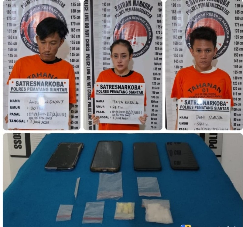 Baru Siap Pakai Sabu, Polres Pematang Siantar Ciduk Tiga Tersangka Saat Asik Duduk Dalam Rumah