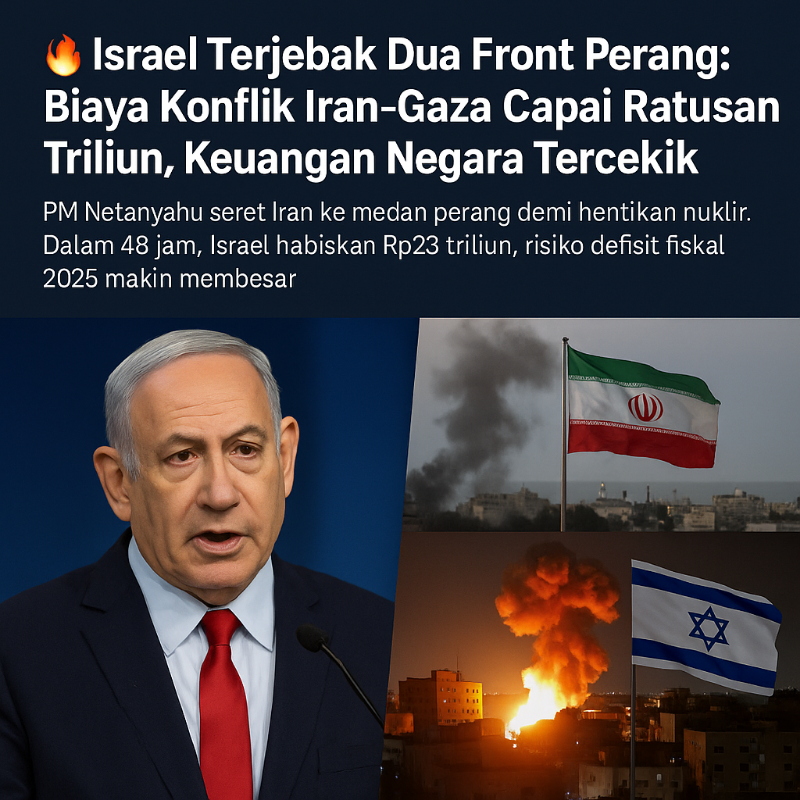 Israel Terjebak Dua Front Perang: Biaya Konflik Iran-Gaza Capai Ratusan Triliun, Keuangan Negara Tercekik